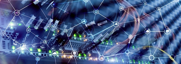 telecommunication concept with abstract network structure server room background 161452 2112